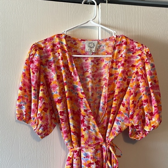 Lili Sidonio Molly Bracken Dress Size large wrap multi color long dress - Picture 6 of 7